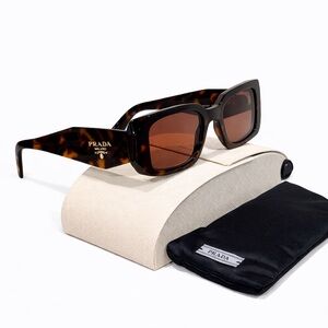 PRADA PR 17WS Tortoise Shell Sunglasses NEW W/ Case